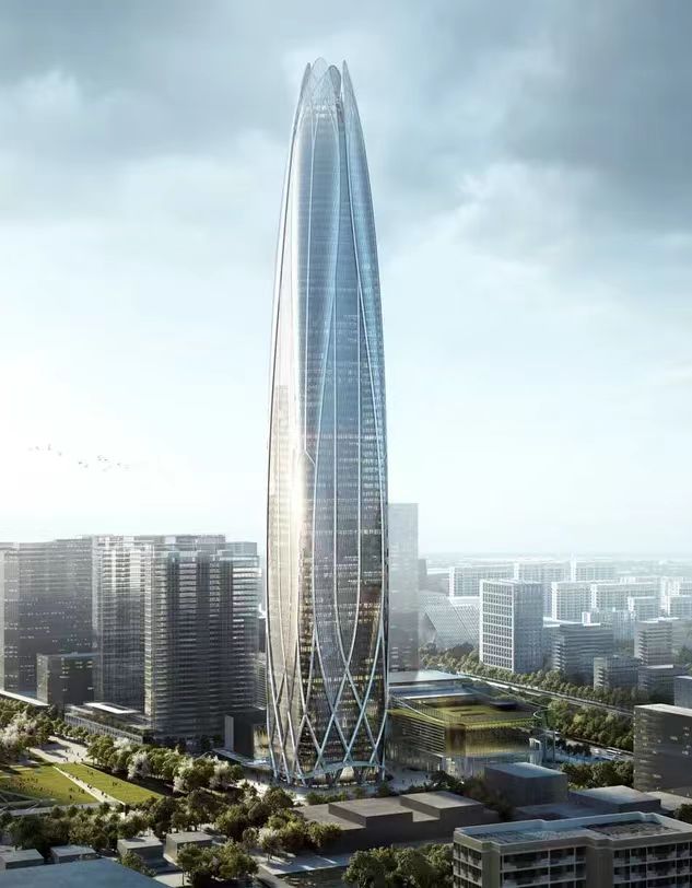 409米！浙江第一高寧波中心大廈由上海建工承建采購(gòu)寧波新寶聚供水設(shè)備有限公司寧波新寶聚不銹鋼水箱進(jìn)場(chǎng)開始安裝